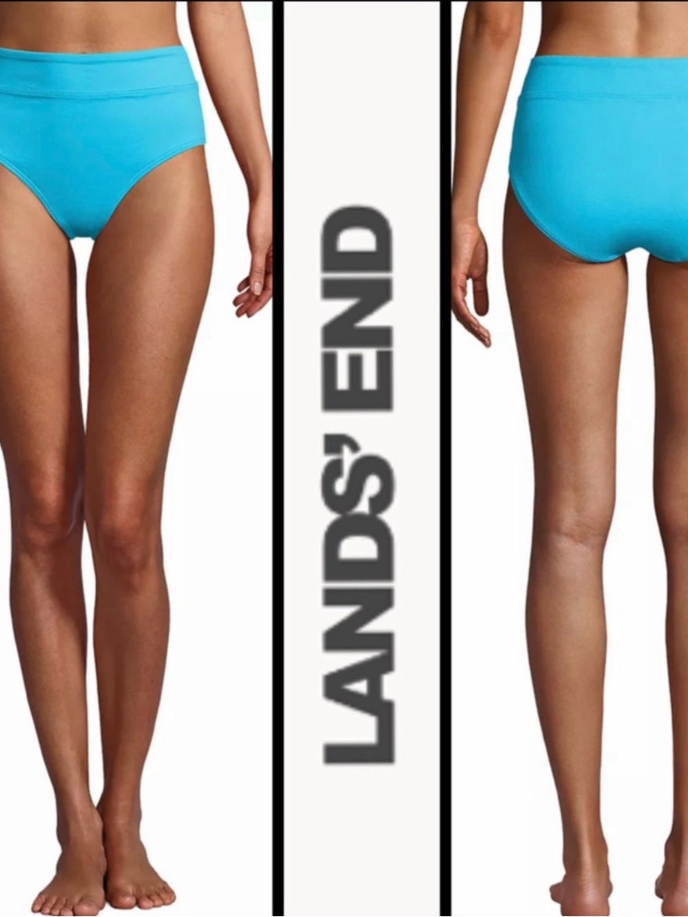 NWT Lands' End High-Waist Bikini Bottoms - Turquoise